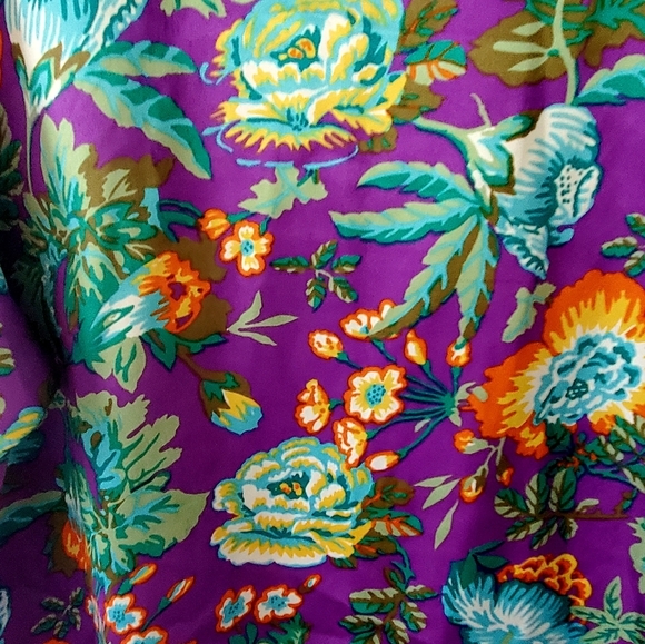 Vintage Gold Label Tropical Print Polyester Night Shirt Night Gown Size Small - Picture 4 of 5